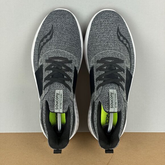 Saucony Stretch & Go Pull On Athletic Shoes Mens 9 Gray Black Knit Run Walk - Picture 9 of 10